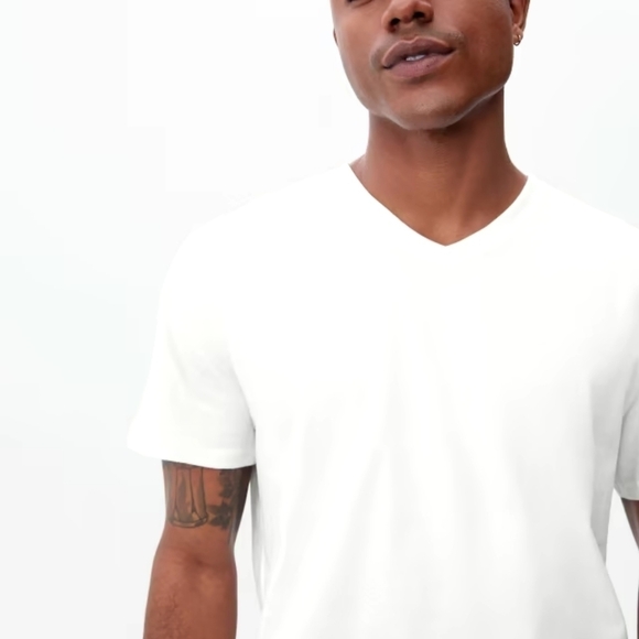NWOT Everlane Uniform Mens Size XXL White V-Neck Organic Cotton Short Sleeve Tee - Picture 2 of 7